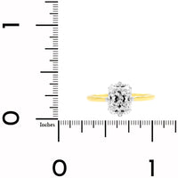 18K Yellow Gold and Platinum Radiant Cut Diamond Engagement Ring