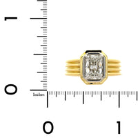 18K Yellow Gold and Platinum Radiant Cut Diamond Engagement Ring