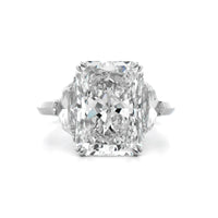 Platinum Radiant Cut Diamond 3 Stone Engagement Ring