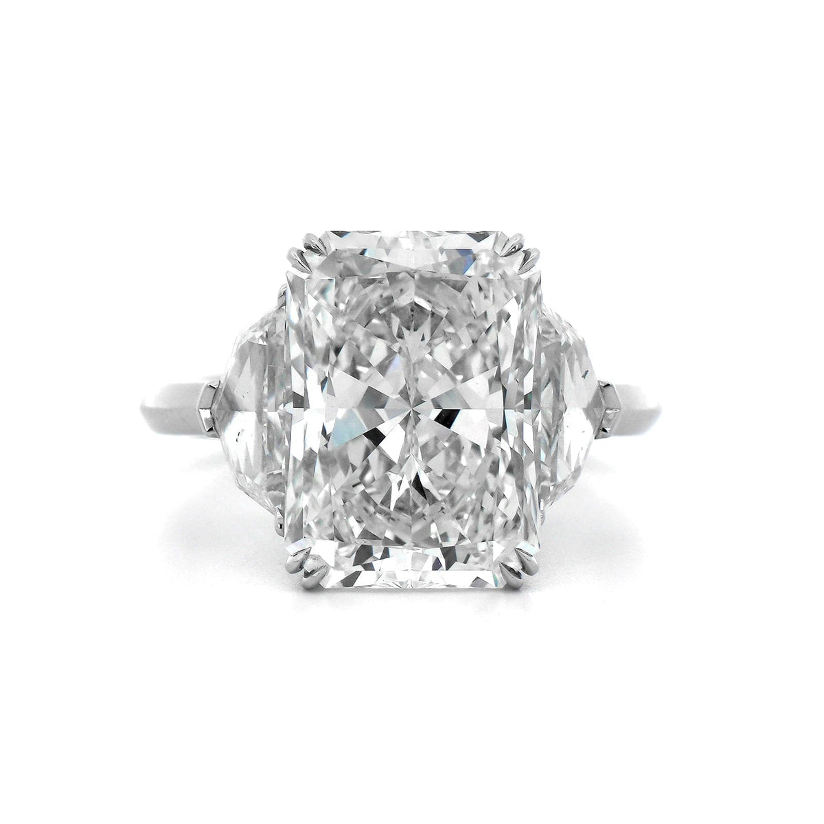 Platinum Radiant Cut Diamond 3 Stone Engagement Ring