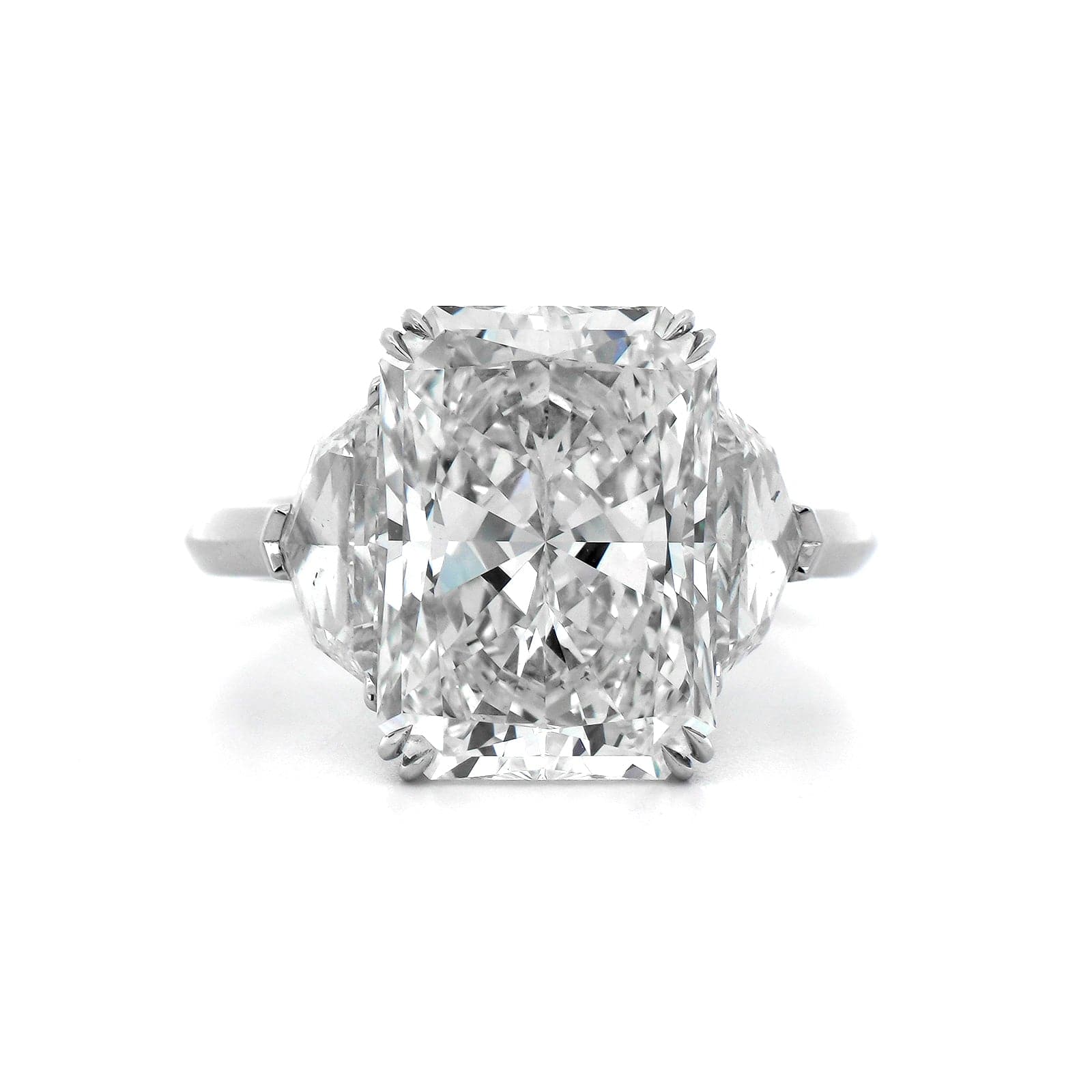 Platinum Radiant Cut Diamond 3 Stone Engagement Ring