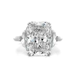 Platinum Radiant Cut Diamond 3 Stone Engagement Ring