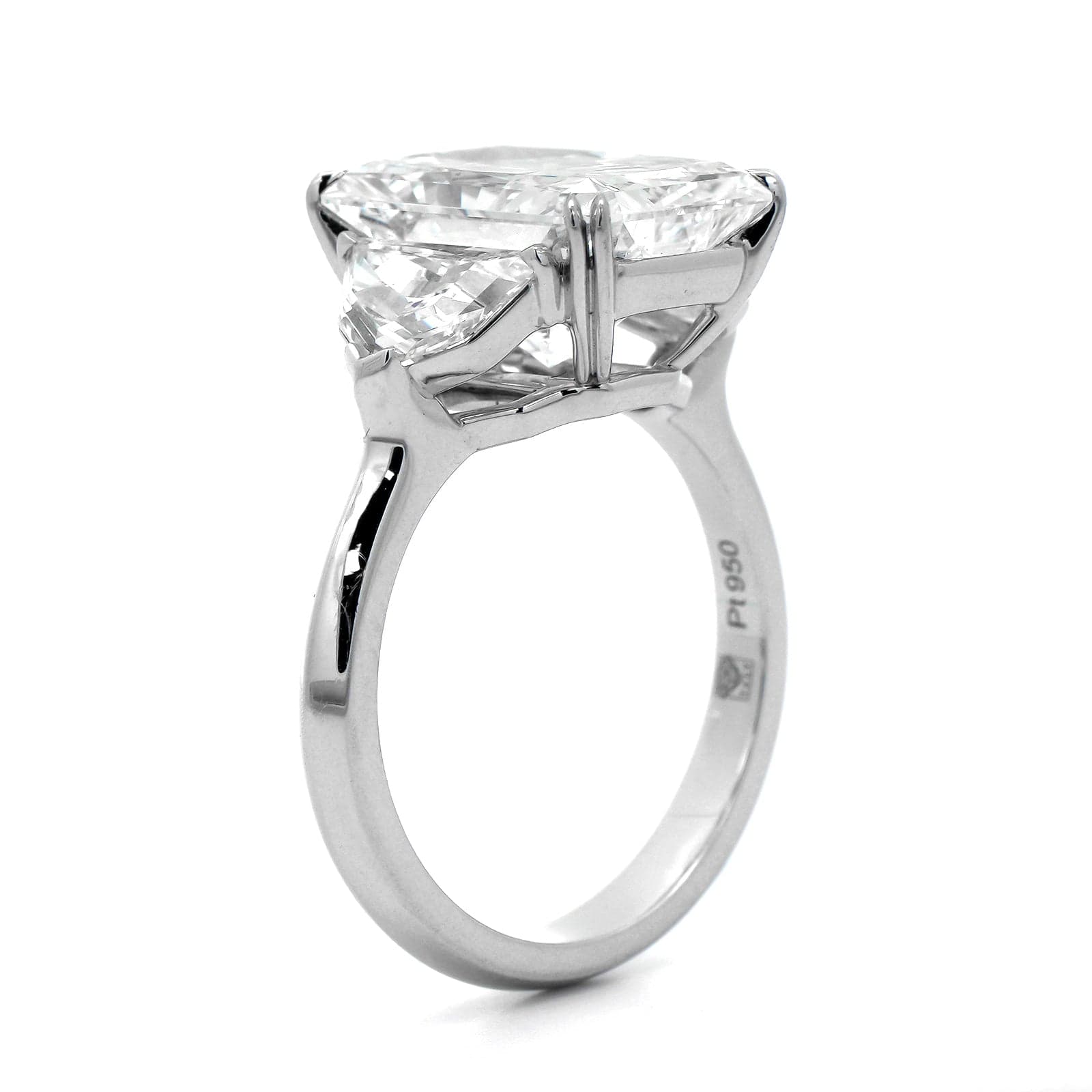 Platinum Radiant Cut Diamond 3 Stone Engagement Ring