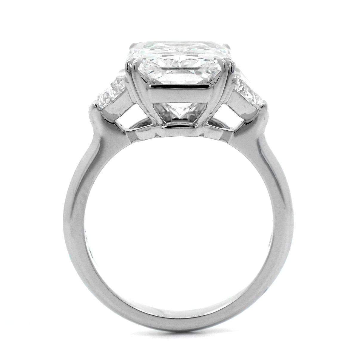 Platinum Radiant Cut Diamond 3 Stone Engagement Ring