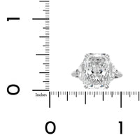 Platinum Radiant Cut Diamond 3 Stone Engagement Ring
