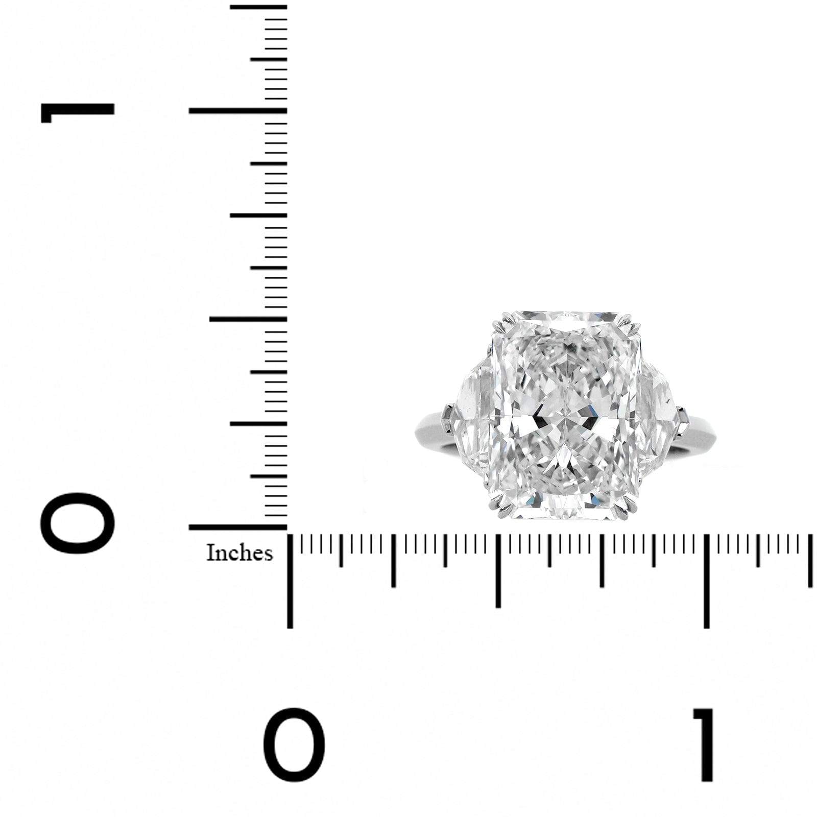 Platinum Radiant Cut Diamond 3 Stone Engagement Ring
