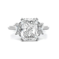 Platinum Radiant Cut Diamond 3 Stone Engagement Ring
