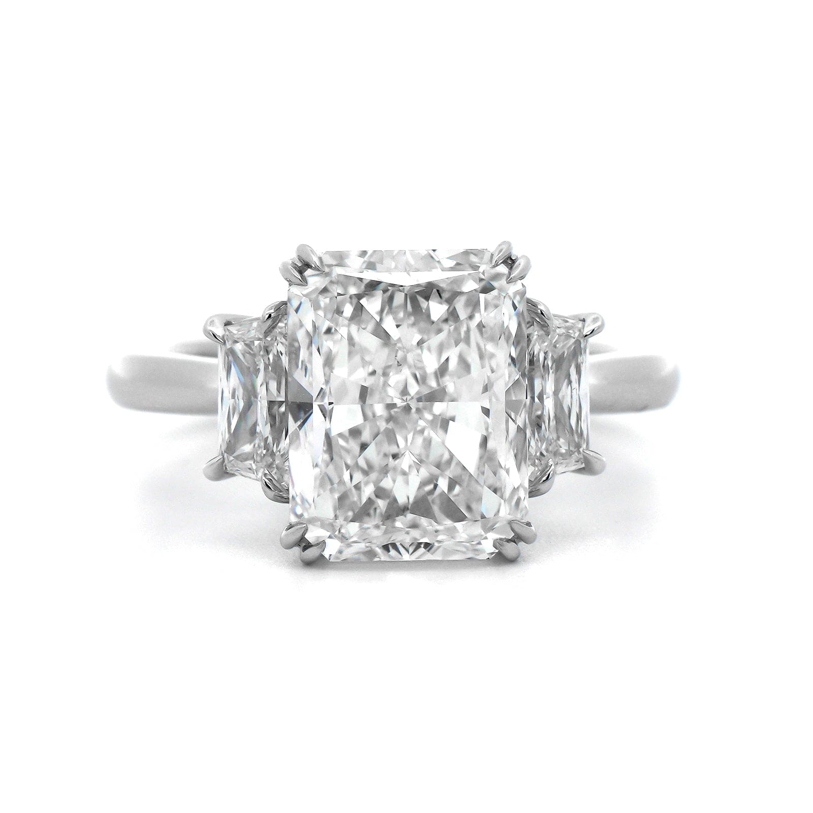 Platinum Radiant Cut Diamond 3 Stone Engagement Ring