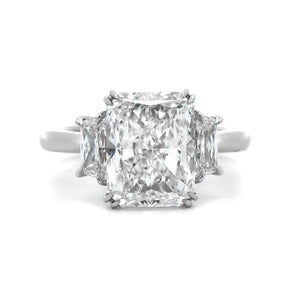 Platinum Radiant Cut Diamond 3 Stone Engagement Ring