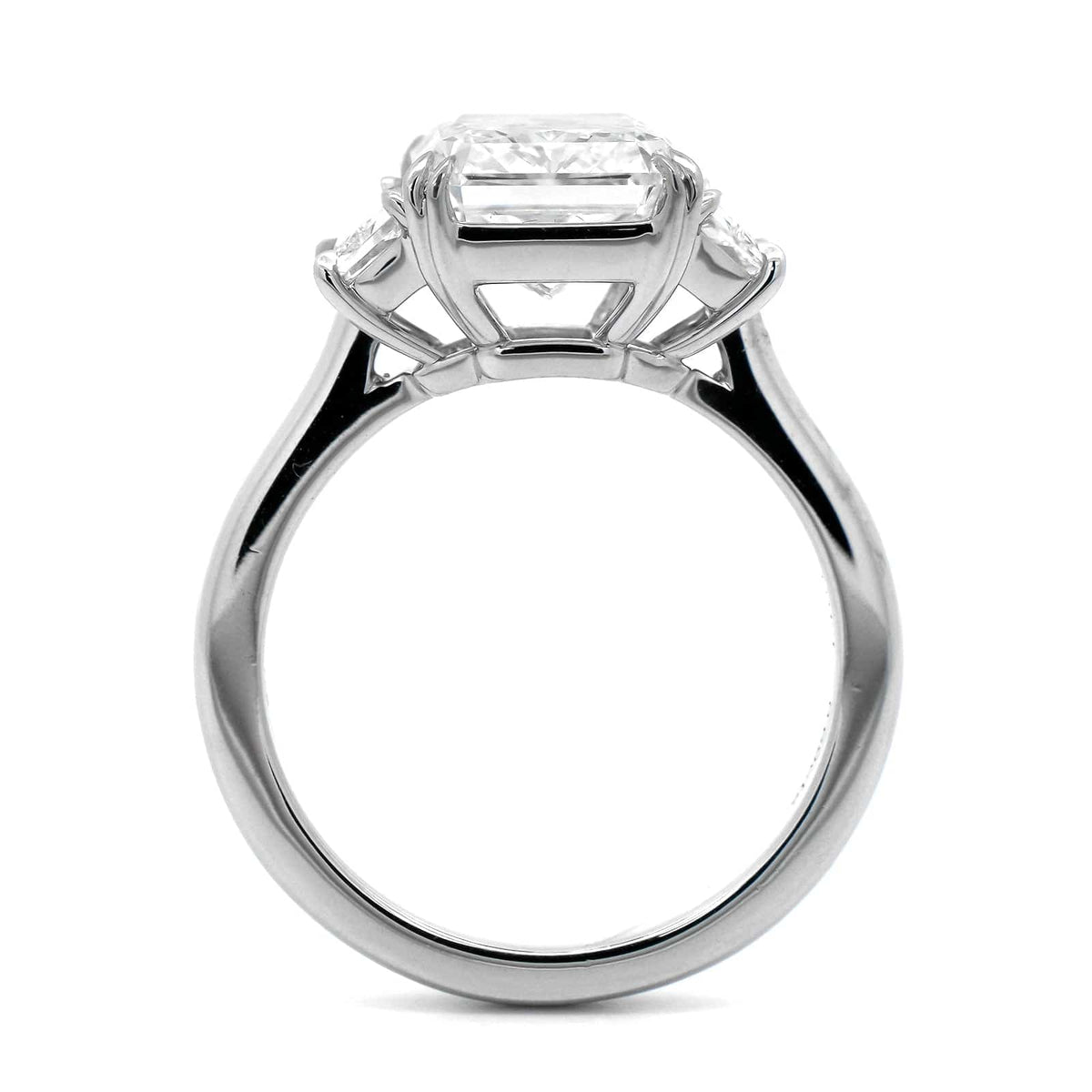 Platinum Radiant Cut Diamond 3 Stone Engagement Ring