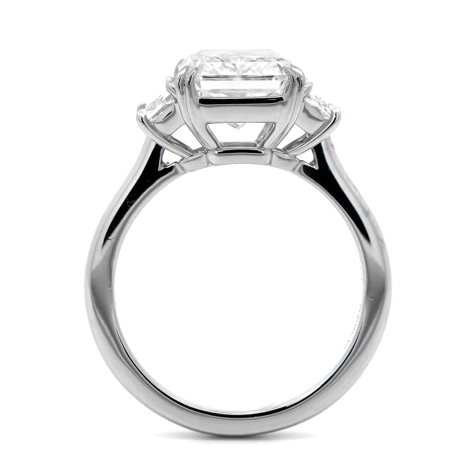Platinum Radiant Cut Diamond 3 Stone Engagement Ring