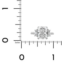 Platinum Radiant Cut Diamond 3 Stone Engagement Ring
