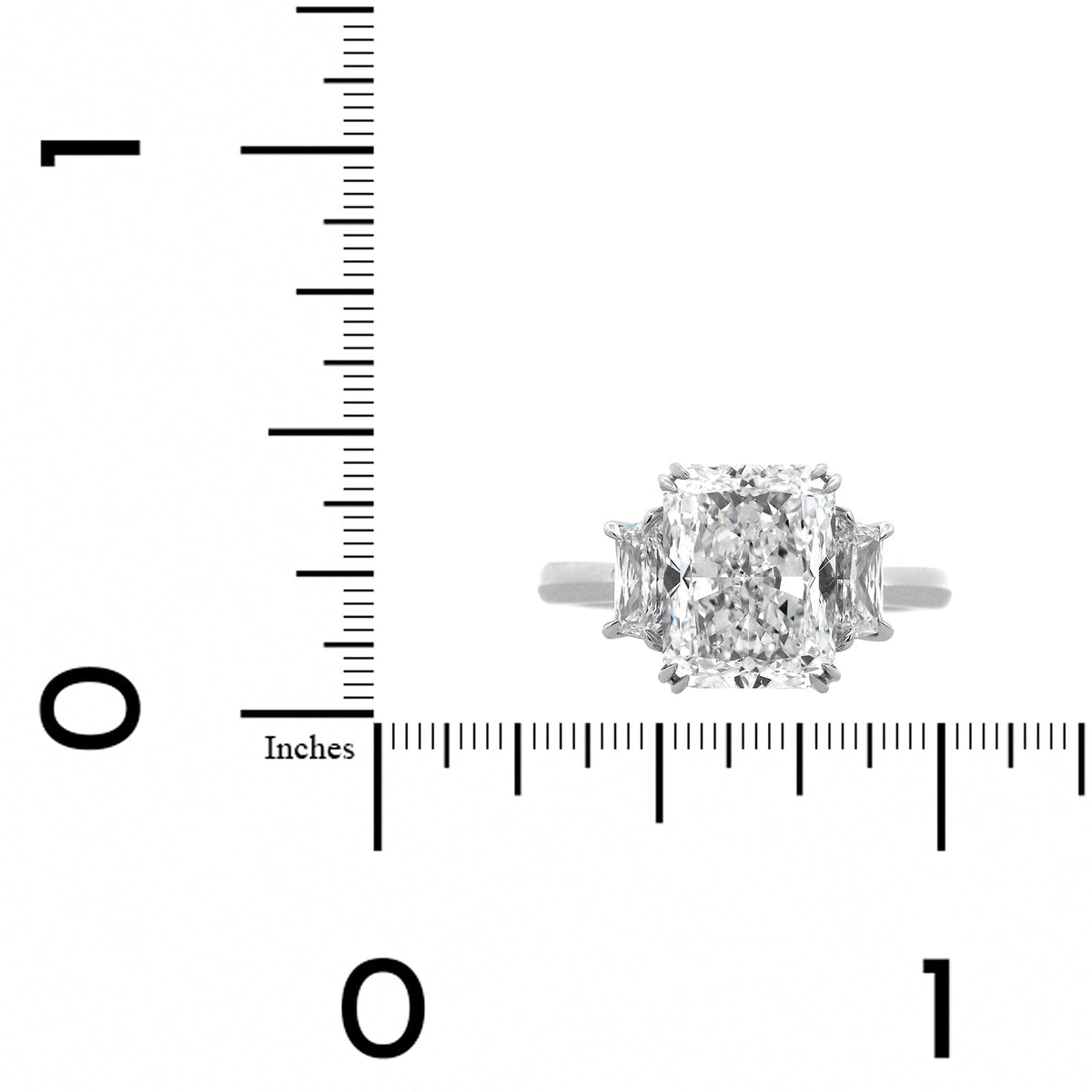Platinum Radiant Cut Diamond 3 Stone Engagement Ring