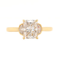 18K Yellow Gold Radiant and Cadillac Cut Diamond Engagement Ring