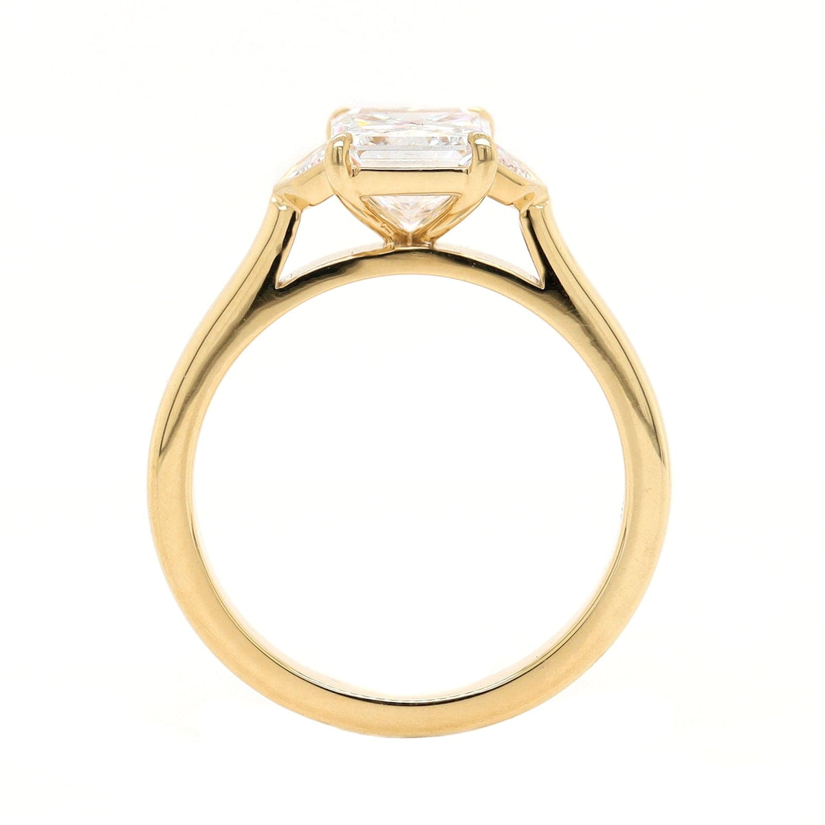 18K Yellow Gold Radiant and Cadillac Cut Diamond Engagement Ring