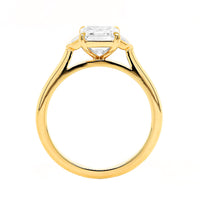 18K Yellow Gold Radiant and Cadillac Cut Diamond Engagement Ring