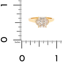 18K Yellow Gold Radiant and Cadillac Cut Diamond Engagement Ring