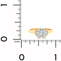 18K Yellow Gold Radiant and Cadillac Cut Diamond Engagement Ring