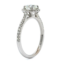 18K White Gold Round Diamond Halo Engagement Ring