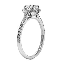 18K White Gold Round Diamond Halo Engagement Ring
