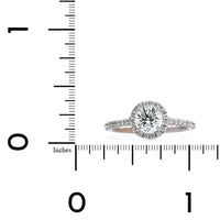 18K White Gold Round Diamond Halo Engagement Ring