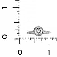 18K White Gold Round Diamond Halo Engagement Ring