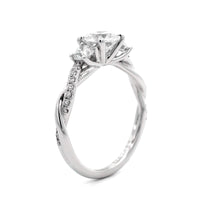 18K White Gold 3 Stone Diamond Engagement Ring