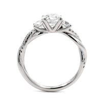 18K White Gold 3 Stone Diamond Engagement Ring