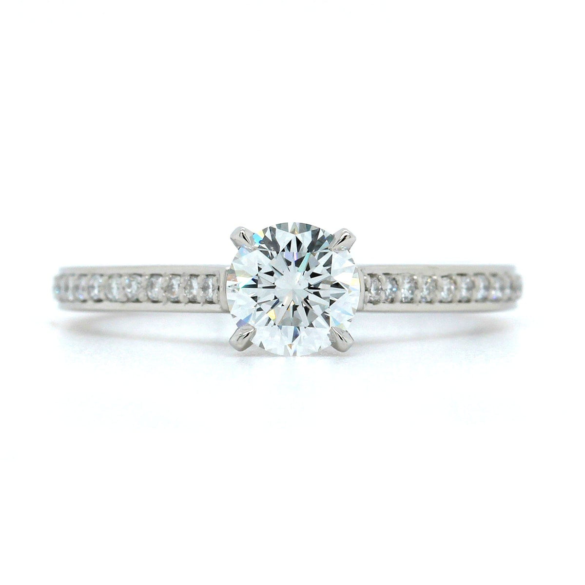 Platinum 4 Prong Round Diamond Engagement Ring