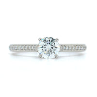 Platinum 4 Prong Round Diamond Engagement Ring