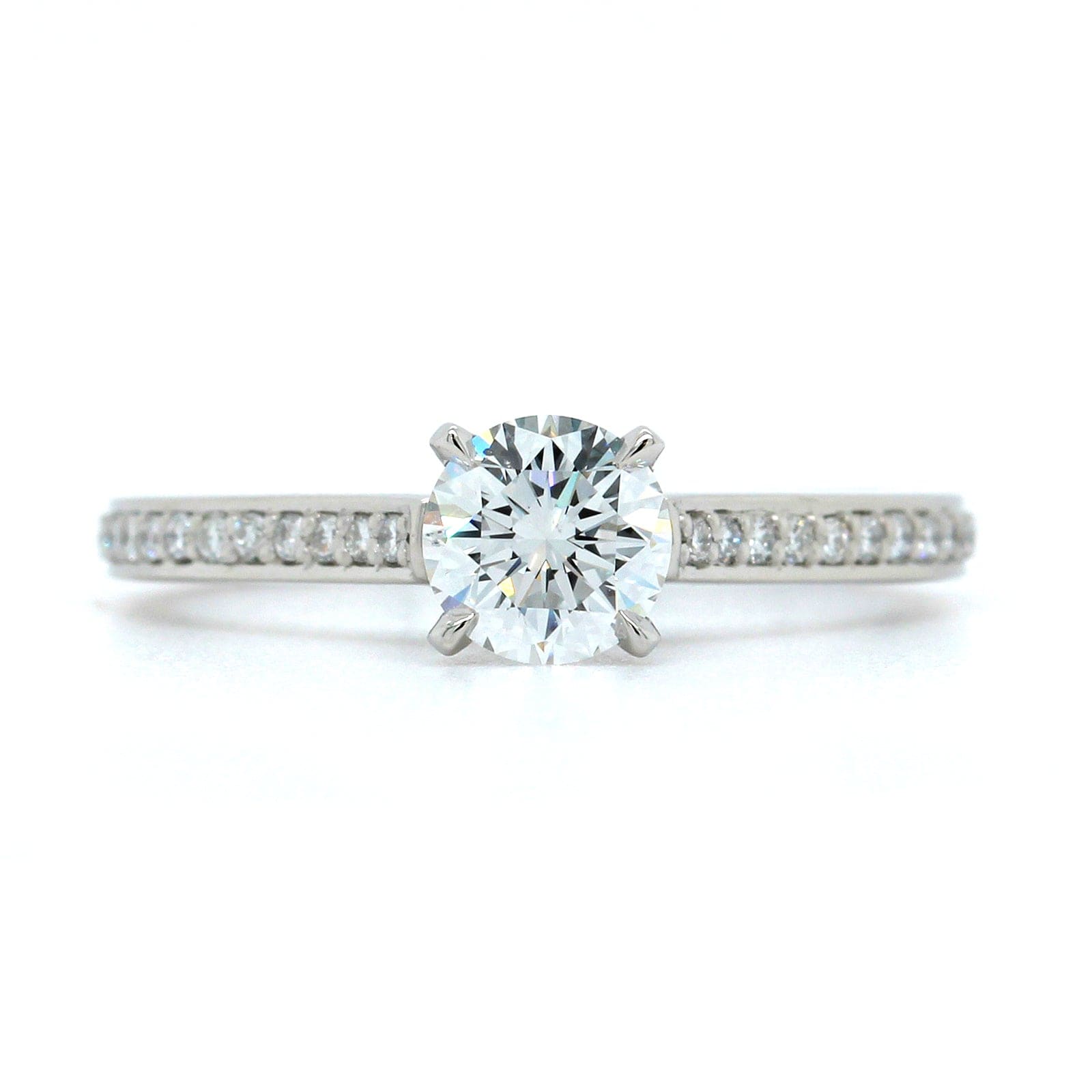 Platinum 4 Prong Round Diamond Engagement Ring