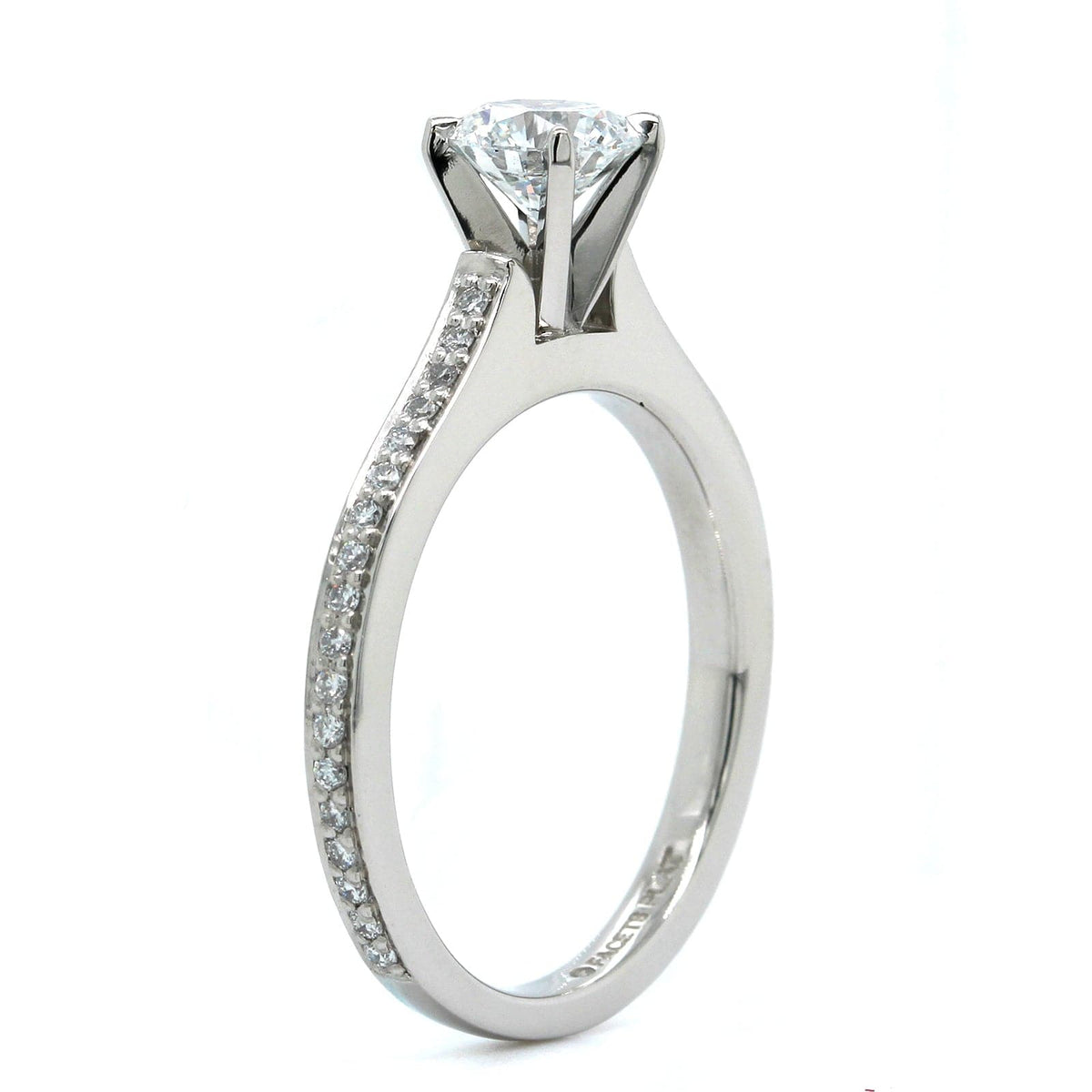 Platinum 4 Prong Round Diamond Engagement Ring