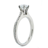 Platinum 4 Prong Round Diamond Engagement Ring
