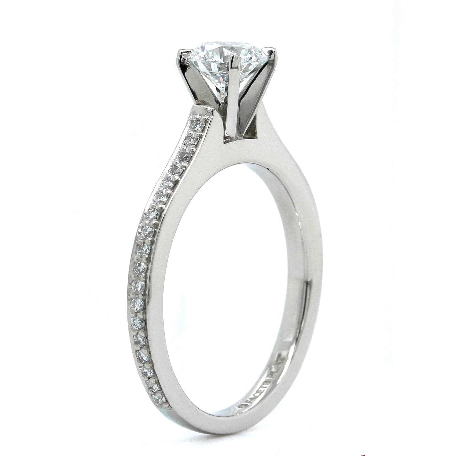 Platinum 4 Prong Round Diamond Engagement Ring