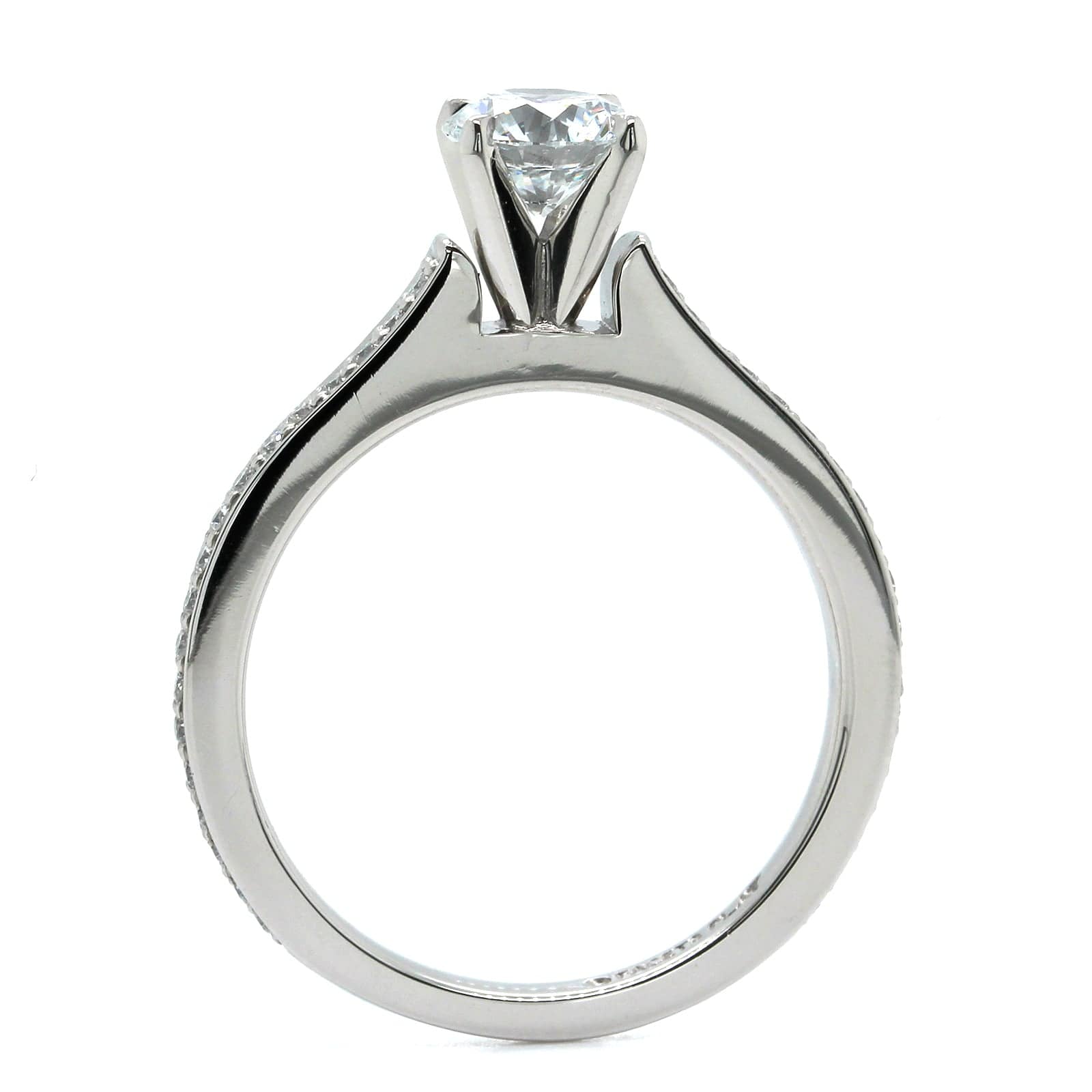 Platinum 4 Prong Round Diamond Engagement Ring