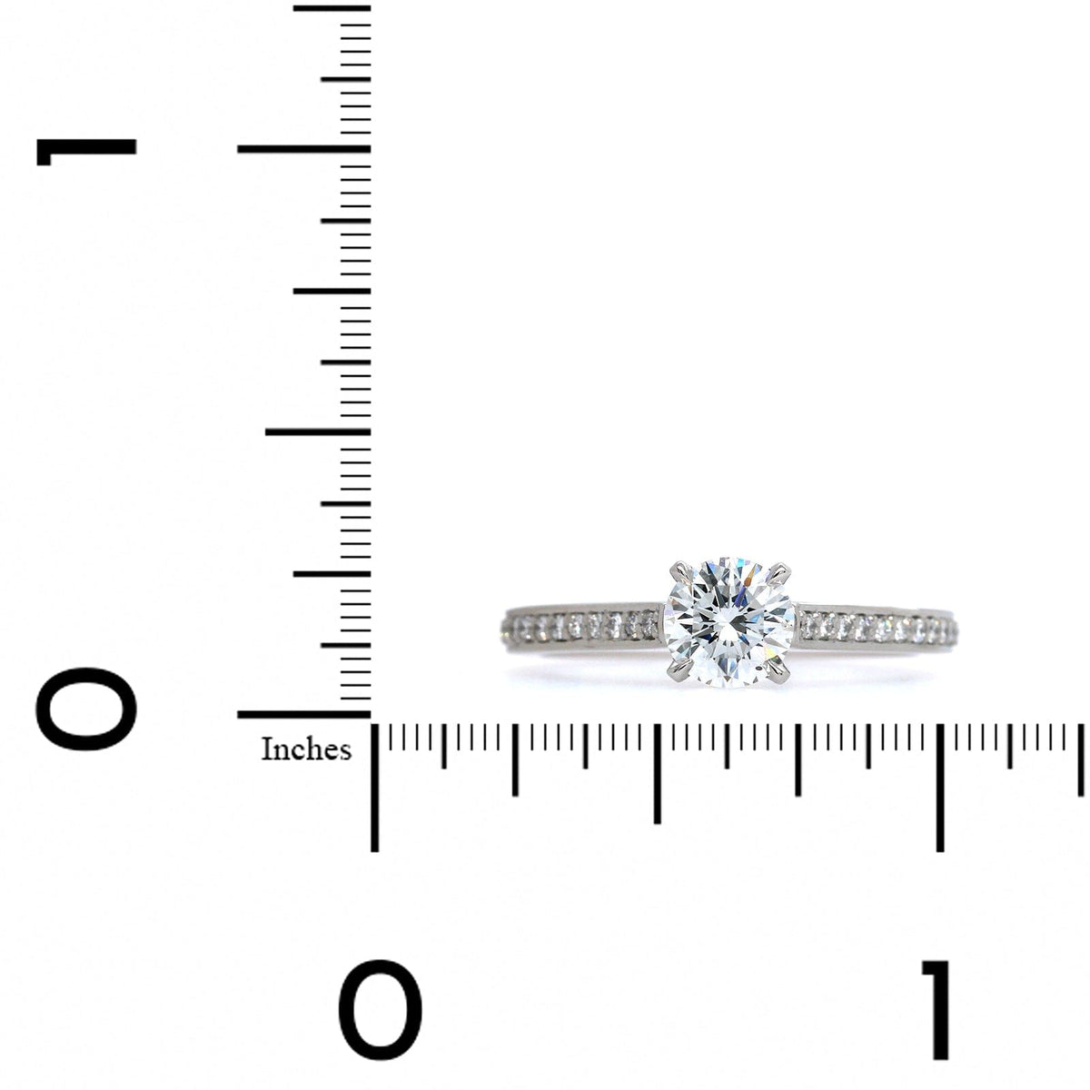 Platinum 4 Prong Round Diamond Engagement Ring