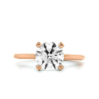 18K Rose Gold Round Diamond Solitaire Engagement Ring