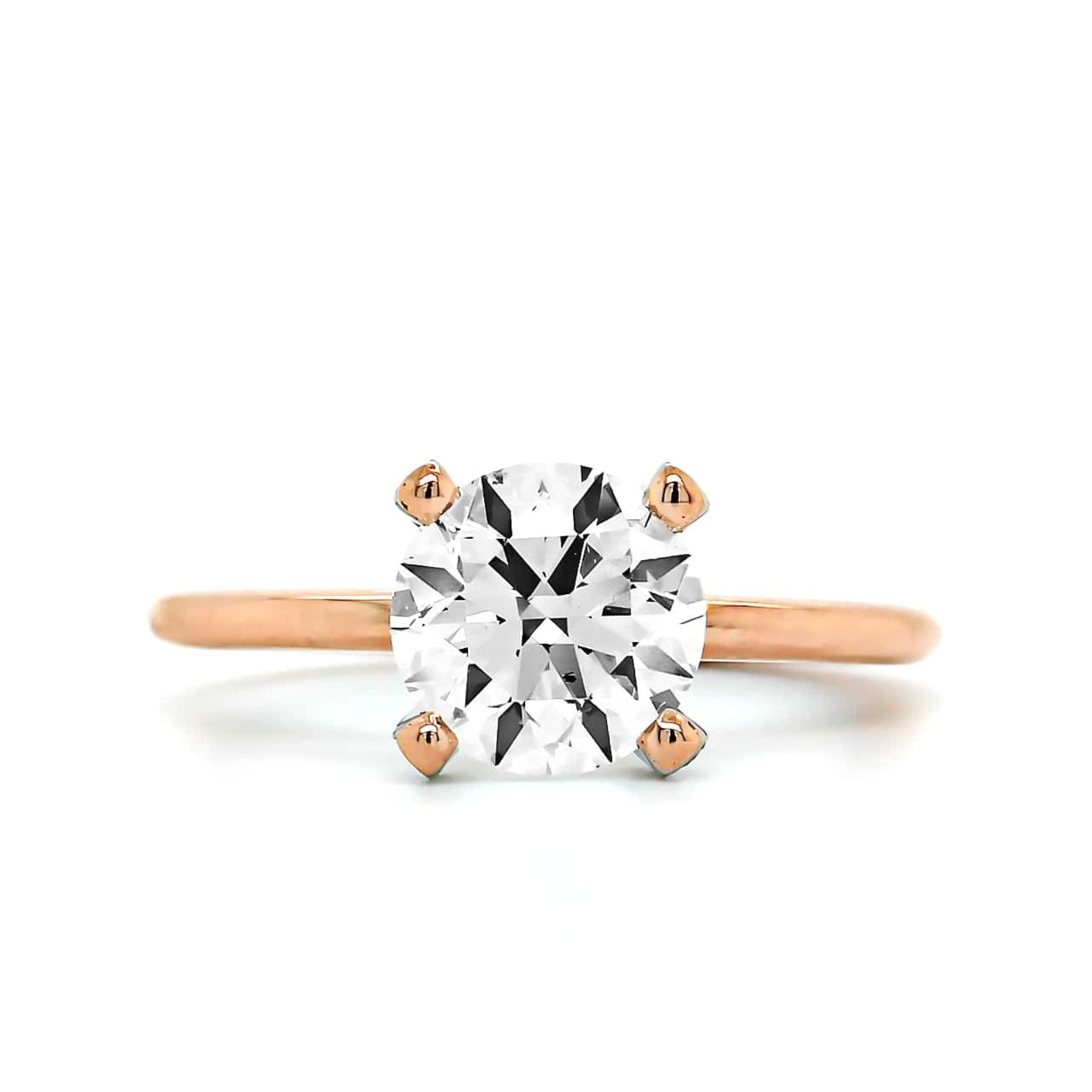 18K Rose Gold Round Diamond Solitaire Engagement Ring – Long's Jewelers