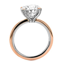 18K Rose Gold and Platinum Round Diamond Solitaire Engagement Ring