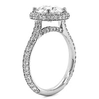 Platinum Round Diamond Halo Engagement Ring