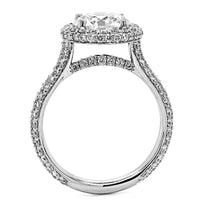 Platinum Round Diamond Halo Engagement Ring