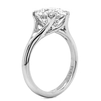 Platinum Round Diamond Split Shank Engagement Ring