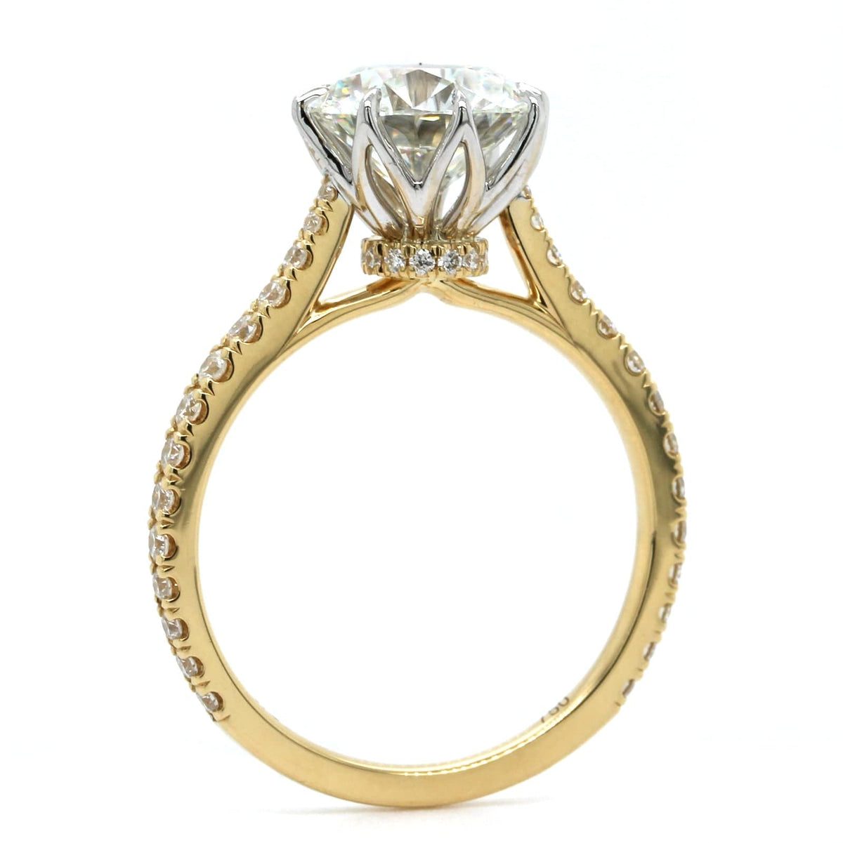18K Yellow Gold Round Diamond Engagement Ring
