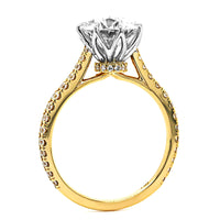 18K Yellow Gold Round Diamond Engagement Ring