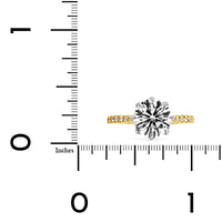 18K Yellow Gold Round Diamond Engagement Ring