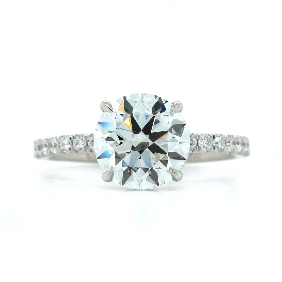 Platinum 4 Prong Round Diamond Engagement Ring