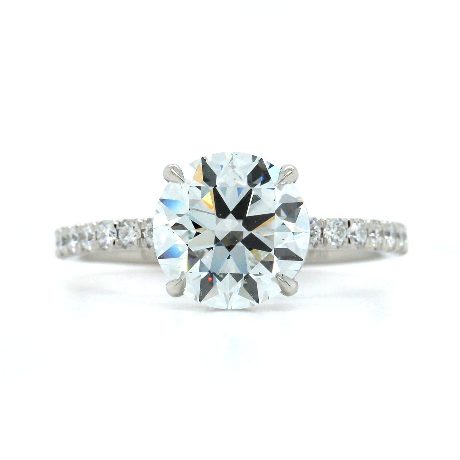 Platinum 4 Prong Round Diamond Engagement Ring