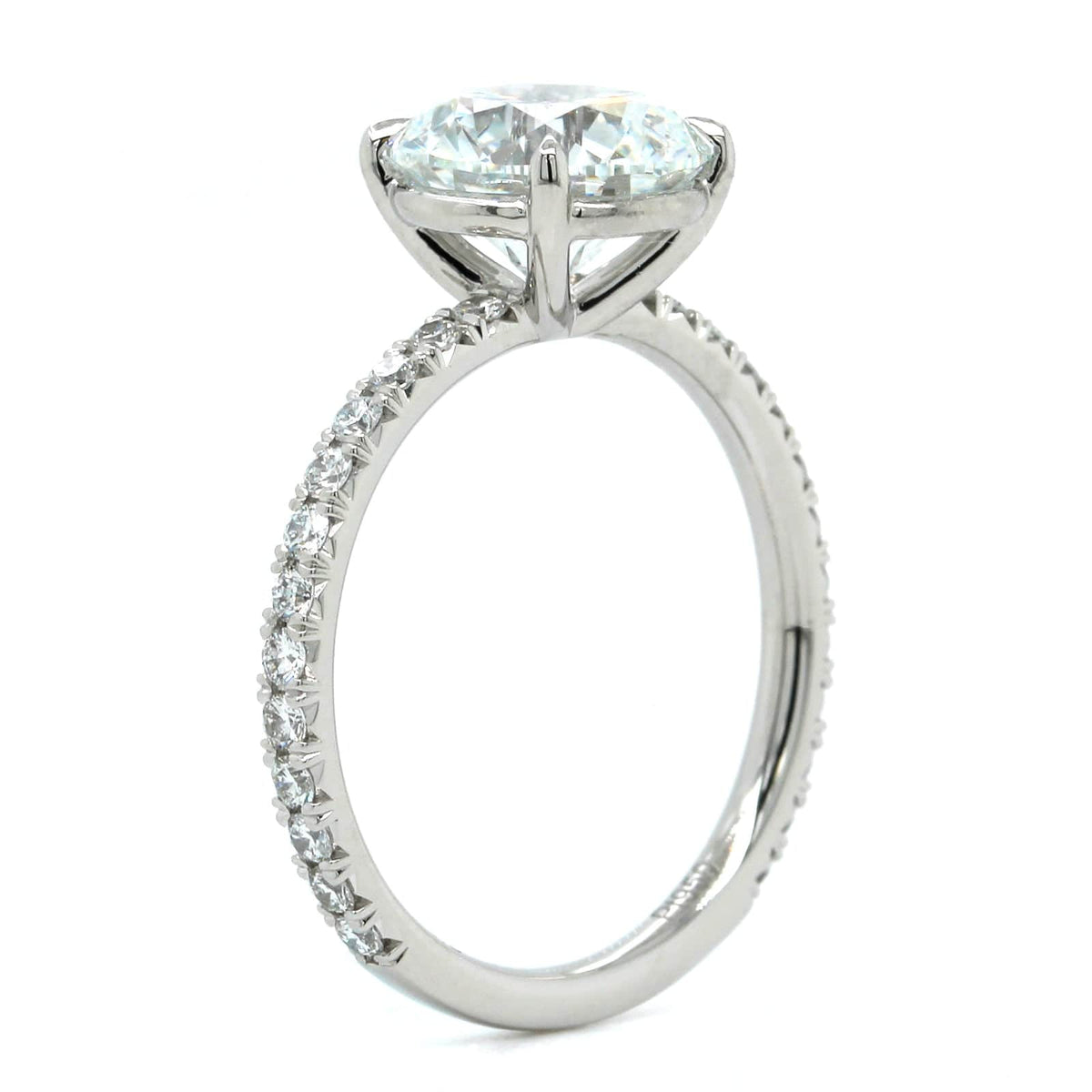 Platinum 4 Prong Round Diamond Engagement Ring