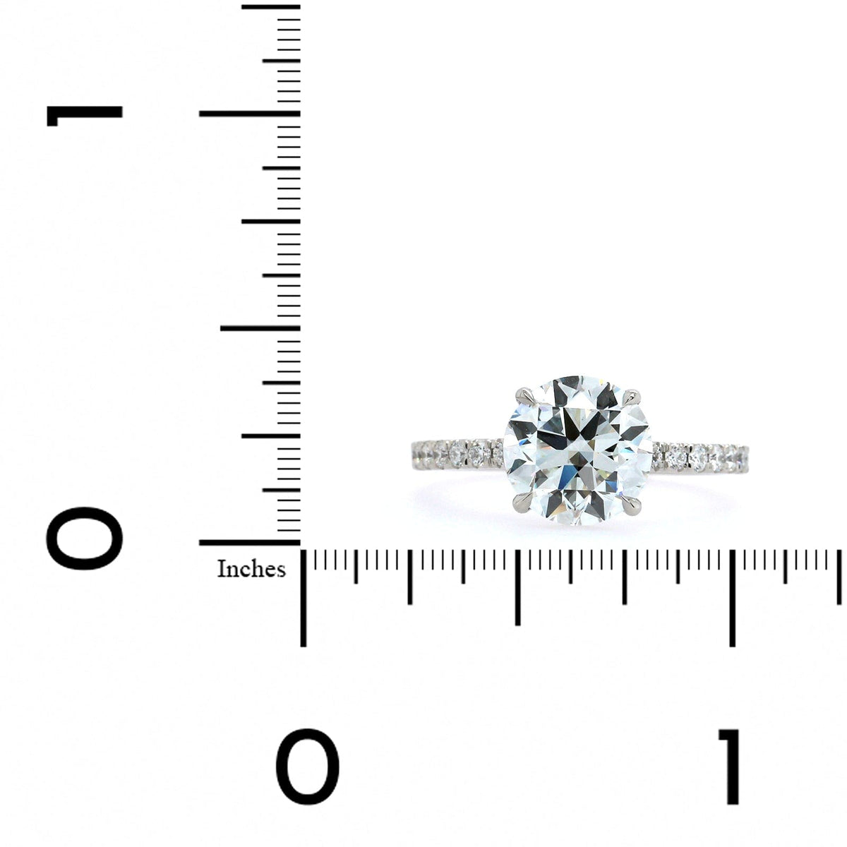 Platinum 4 Prong Round Diamond Engagement Ring