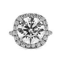 Platinum Round Diamond Halo Engagement Ring